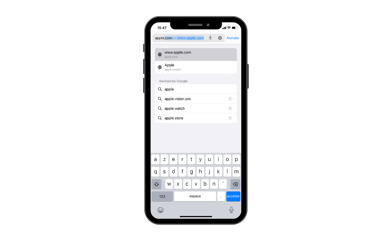recherche internet iphone